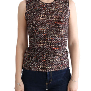 Dolce &amp; Gabbana Sleeveless Multicolor Knit Wool Top