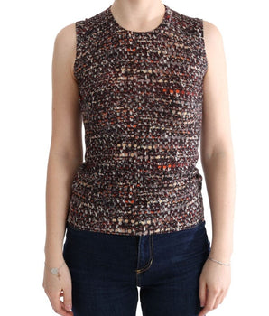 Dolce & Gabbana Sleeveless Multicolor Knit Wool Top Dolce & Gabbana 