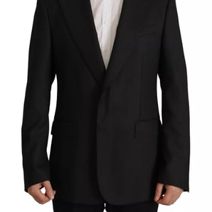 Dolce & Gabbana Black Polyester Single Breasted BlazerJacket