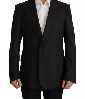 Dolce &amp; GabbanaChaqueta tipo blazer de poliéster negro con botonadura simple