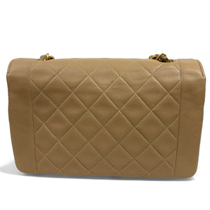 Chanel Diana Vintage Medium Beige Classic Quilted Lambskin