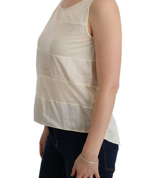 Costume National Beige Sleeveless Modal Top - Elevated Basics Costume National 