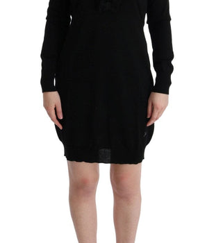 MARGHI LO' Elegant Black Wool Shift Dress MARGHI LO' 