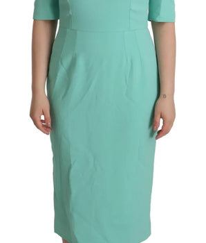 Dolce &amp; Gabbana Vestido midi con escote cuadrado y tubo verde menta