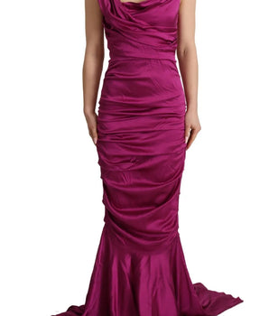 Dolce &amp; Gabbana Vestido tubo elástico de seda fucsia estilo sirena