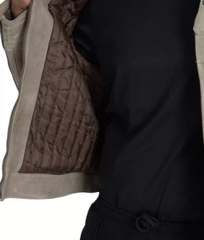 Dolce &amp; Gabbana Beige Leather Full Zip Biker Coat Jacket