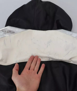 Dolce &amp; Gabbana Black Leather Hooded Blouson Coat Jacket