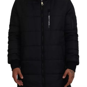 Dolce & Gabbana Black Nylon Hooded Parka Coat Winter Jacket