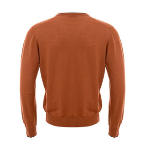 Gran Sasso Chic Orange Woolen Sweater for Sophisticated Men