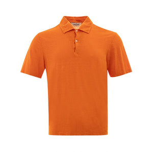 Gran Sasso Elegant Orange Linen Polo Shirt