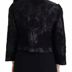 Dolce & Gabbana Black Lace Sheer Corset Organza Silk Jacket