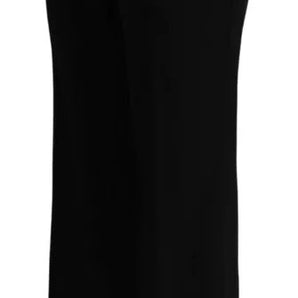 Dolce & Gabbana Black Wool Stretch Cropped Capri Trouser Pants