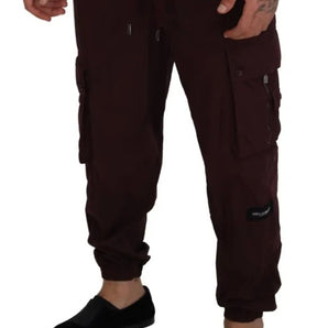 Dolce & Gabbana Bordeaux Cargo Jogger Trouser Cotton Pants