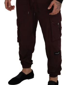 Dolce &amp; Gabbana Bordeaux Cargo Jogger Trouser Cotton Pants