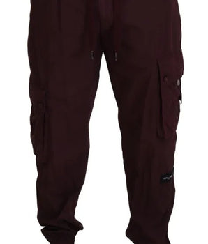 Dolce &amp; Gabbana Bordeaux Cargo Jogger Trouser Cotton Pants
