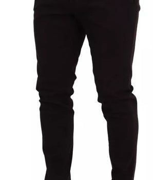 Dolce & Gabbana Brown Skinny Men Cotton Stretch Pants