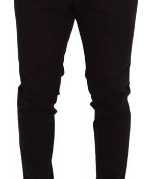 Dolce & Gabbana Brown Skinny Men Cotton Stretch Pants