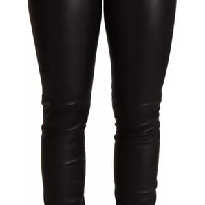 Dolce & Gabbana Black Skinny Leggings Leather Pants