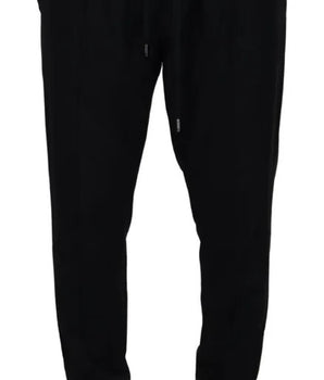 Dolce & Gabbana Black Jogger Jogging Wool Pants