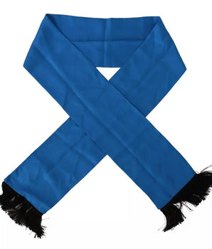 Dolce & Gabbana Royal Blue Scarf Neck Wrap Shawl Silk Scarf