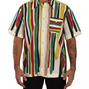 Dolce & Gabbana Multicolor Striped Short Sleeve Cotton Shirt