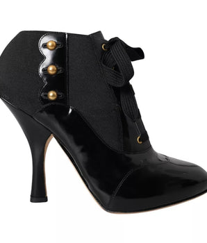 Dolce & Gabbana Black Jersey Stretch Ankle Boots Shoes