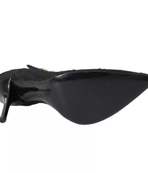 Dolce & Gabbana Black Tulle Stretch Boots Pumps Shoes