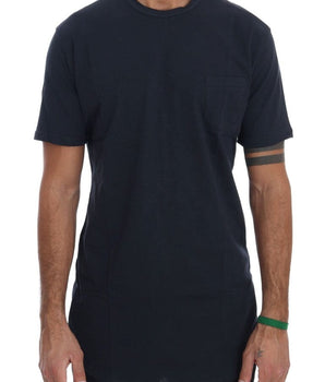 Daniele Alessandrini Chic Blue Cotton Crew-Neck Tee Daniele Alessandrini 
