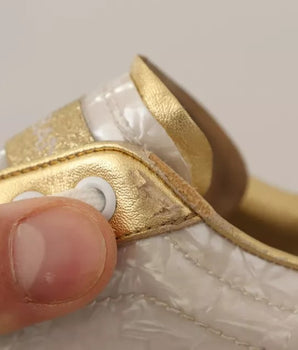 Dolce &amp; Gabbana White Portofino Mother Of Pearl Sneakers Casual Shoes