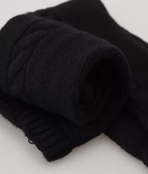 Dolce & Gabbana Black Wool Knit Calf Long Women Accessory Socks