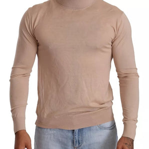 Dolce & Gabbana Beige Cashmere Turtleneck Pullover Sweater