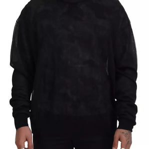 Dolce & Gabbana Black Polyester Crewneck Pullover Sweater