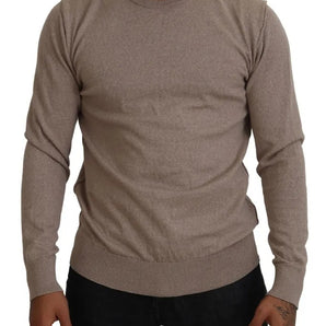 Dolce & Gabbana Brown Virgin Wool Crew Neck Pullover Sweater