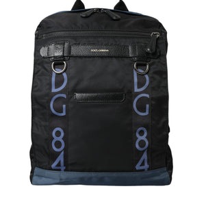 Dolce &amp; Gabbana Black Nylon DG Logo School Backpack Men Bag