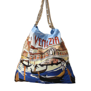 Dolce &amp; Gabbana Multicolor Venezia Canvas Women Shopping Tote Bag