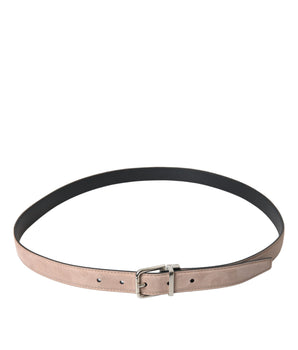 Dolce & Gabbana Beige Suede Leather Silver Buckle Belt Men