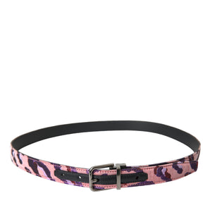 Dolce & Gabbana Multicolor Jacquard Leather Metal Buckle Belt