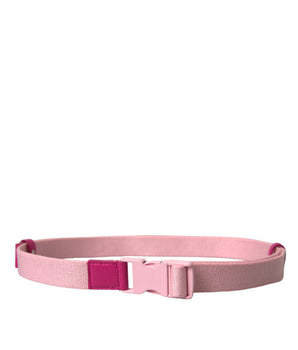 Dolce & Gabbana Pink Canvas Stretch Plastic Buckle Women Belt