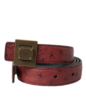 Dolce & Gabbana Brown Leather Square Metal Buckle Belt