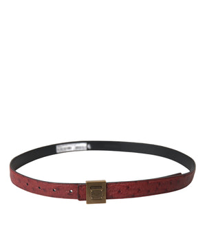 Dolce & Gabbana Brown Leather Square Metal Buckle Belt