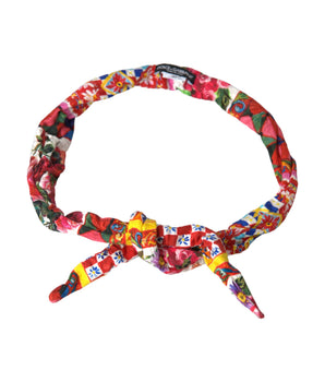 Dolce & Gabbana Multicolor Carretto Print Waist Belt