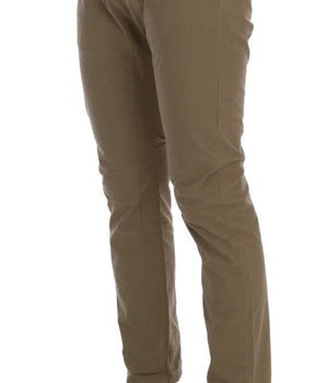 Daniele Alessandrini Beige Slim Fit Chinos for Sophisticated Style Daniele Alessandrini 