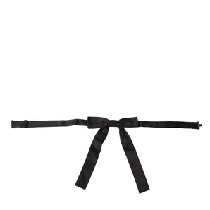 Dolce & Gabbana Black Ribbon Silk Adjustable Neck Bow Tie