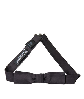 Dolce & Gabbana Dark Gray Silk Adjustable Neck Men Bow Tie