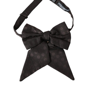 Dolce &amp; Gabbana Brown Ribbon Silk Adjustable Neck Men Bow Tie