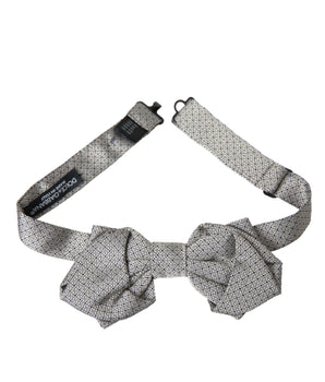 Dolce & Gabbana Gray Silk Adjustable Neck Men Bow Tie