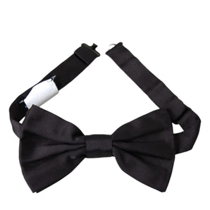 Dolce & Gabbana Black Silk Adjustable Neck Men Bow Tie