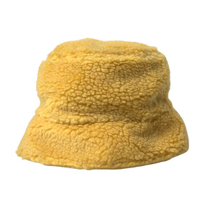 Dolce & Gabbana Yellow Fluffy Fleece Fur Bucket Hat Men