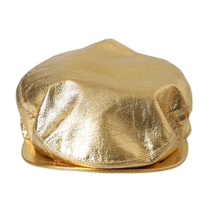 Dolce & Gabbana Metallic Gold Polyester Newsboy Hat Men