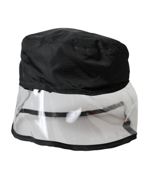 Dolce & Gabbana Black Polyester Plastic Bucket Hat Men